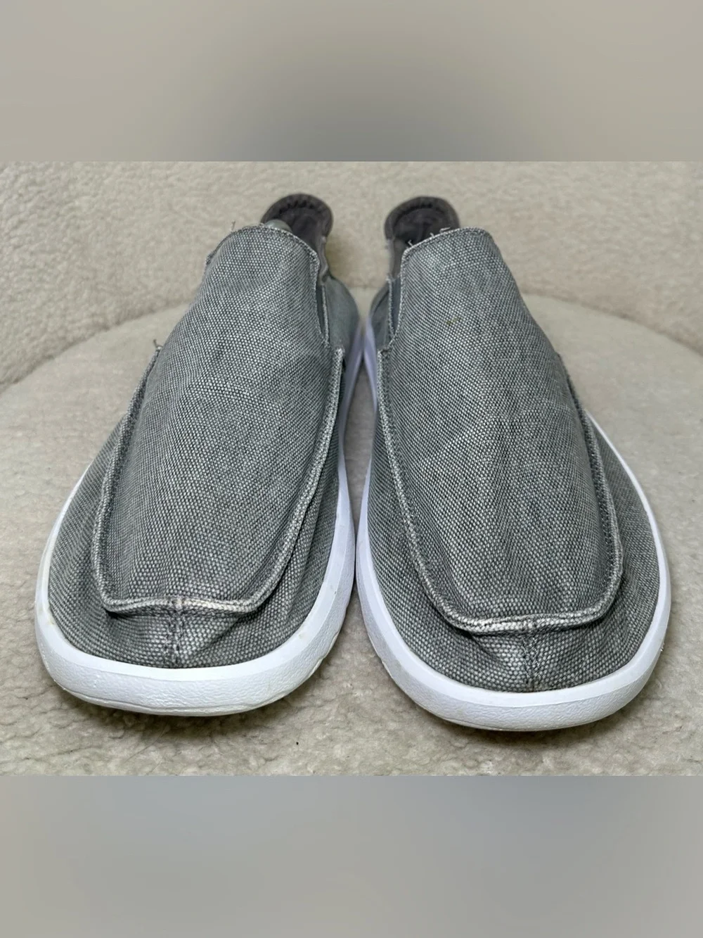 Sanuk Hi Five Men’s Gray Grey Canvas Slip On Loafers Casual Comfortable Shoes 12
